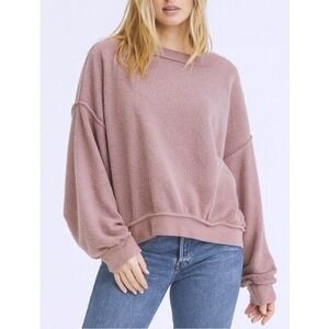 Free People Movement Kelly Fleece Oversized Sweatshirt Rose Water Pink Size M